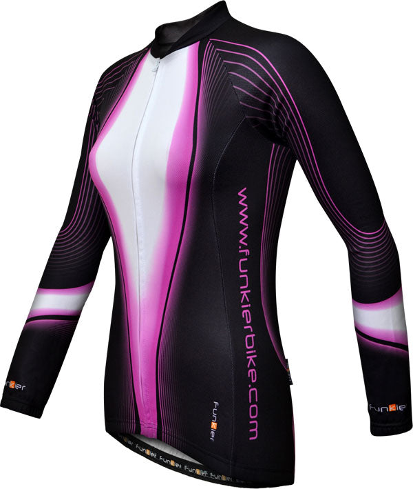 Funkier 2016 J-394-LW Ladies Long Sleeve Winter Jersey in Black/Purple X-Small
