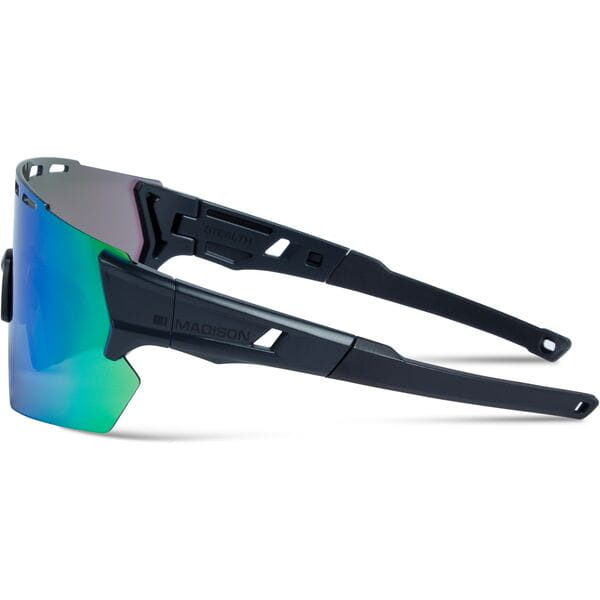 Stealth Sunglasses - matt dark grey / green mirror lens
