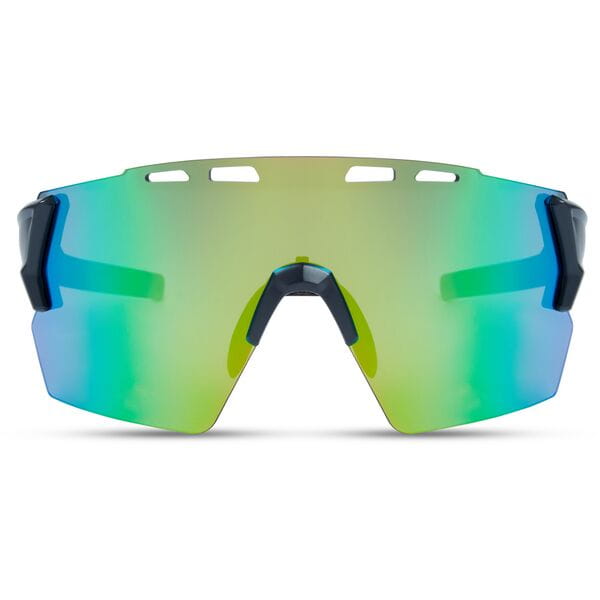 Stealth Sunglasses - matt dark grey / green mirror lens