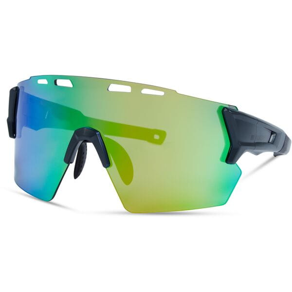 Stealth Sunglasses - matt dark grey / green mirror lens
