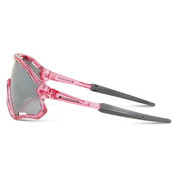 Code Breaker Crystal Gloss Pink Sunglasses-3 Lens Pack-Silver Mirror/Amber/Clear