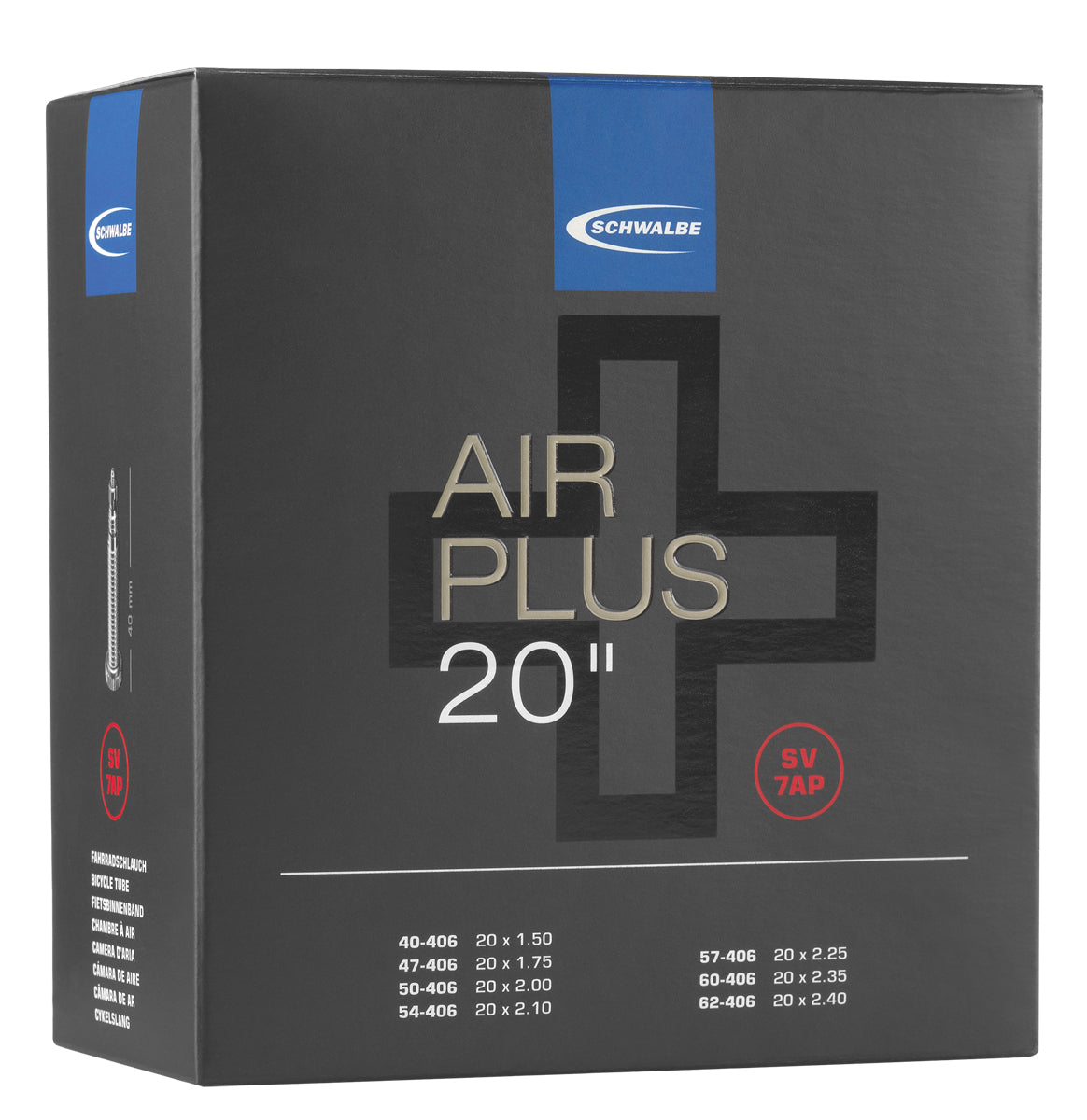 Schwalbe Air Plus Sv7ap 20 X 1.50" - 20 X 2.40" Presta Valve 40mm