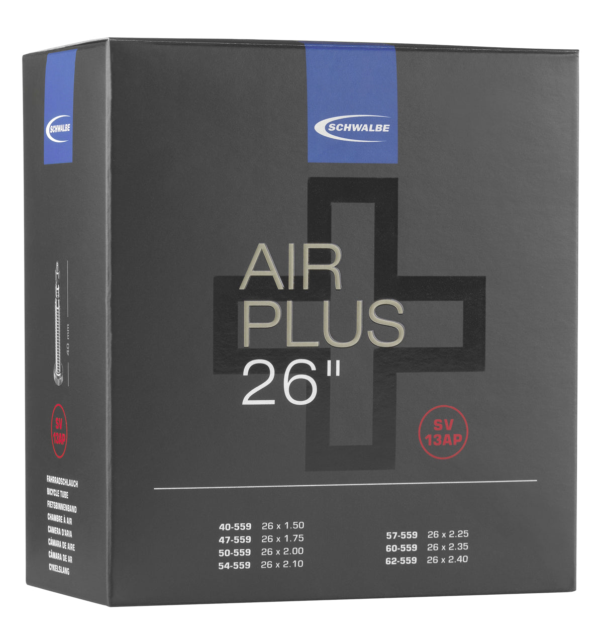 Schwalbe Air Plus Sv13ap 26 X 1.50" - 26 X 2.40" Presta Valve 40mm