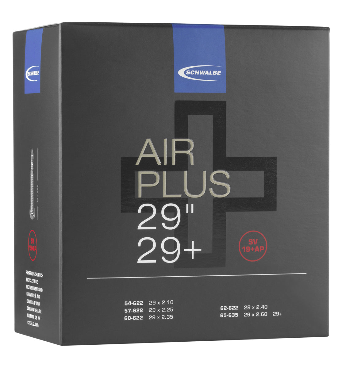Schwalbe Air Plus Sv19+ap 29 X 2.10" - 29 X 2.60" Presta Valve 40mm