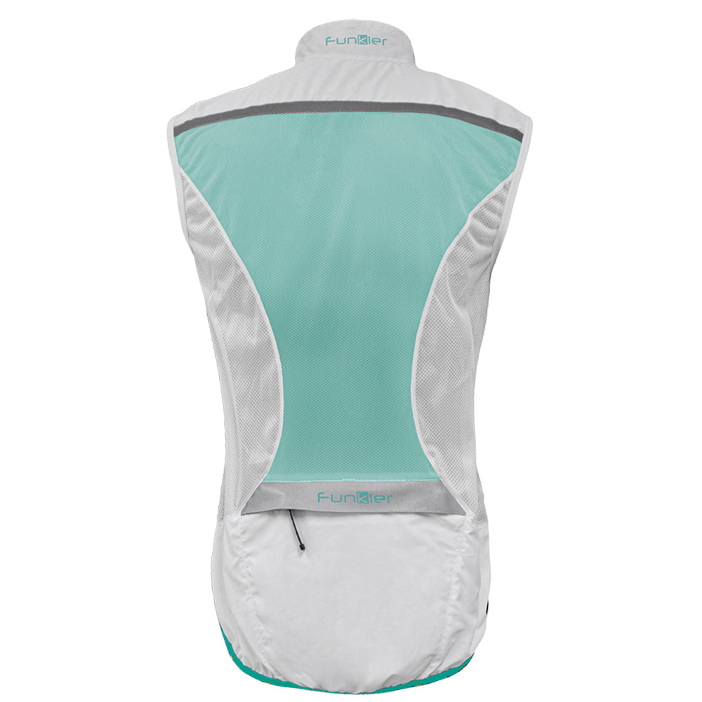Funkier Windbloc Ladies Pro Gilet in White/Mint