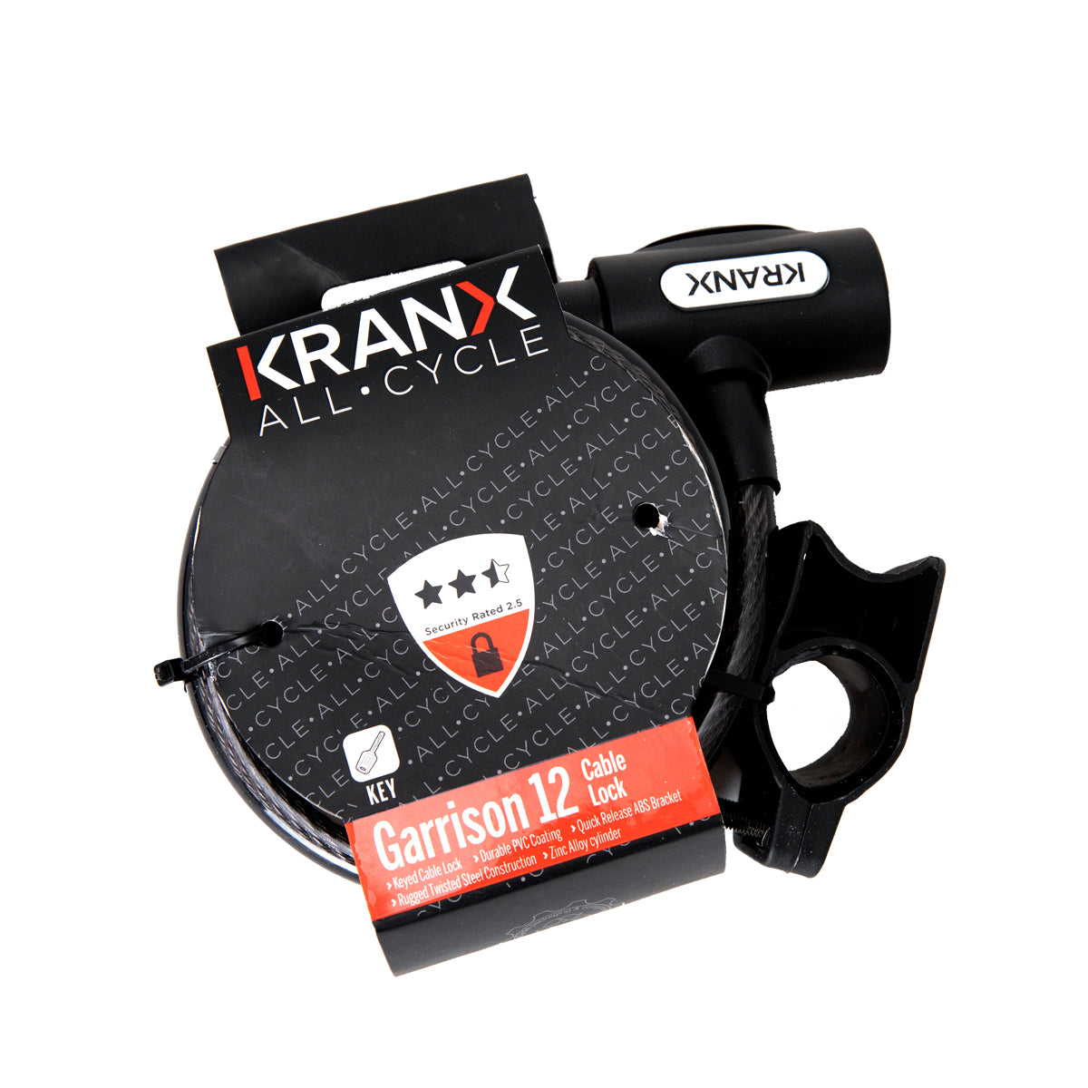KranX Garrison 12mm x 1800mm Key Cable Lock