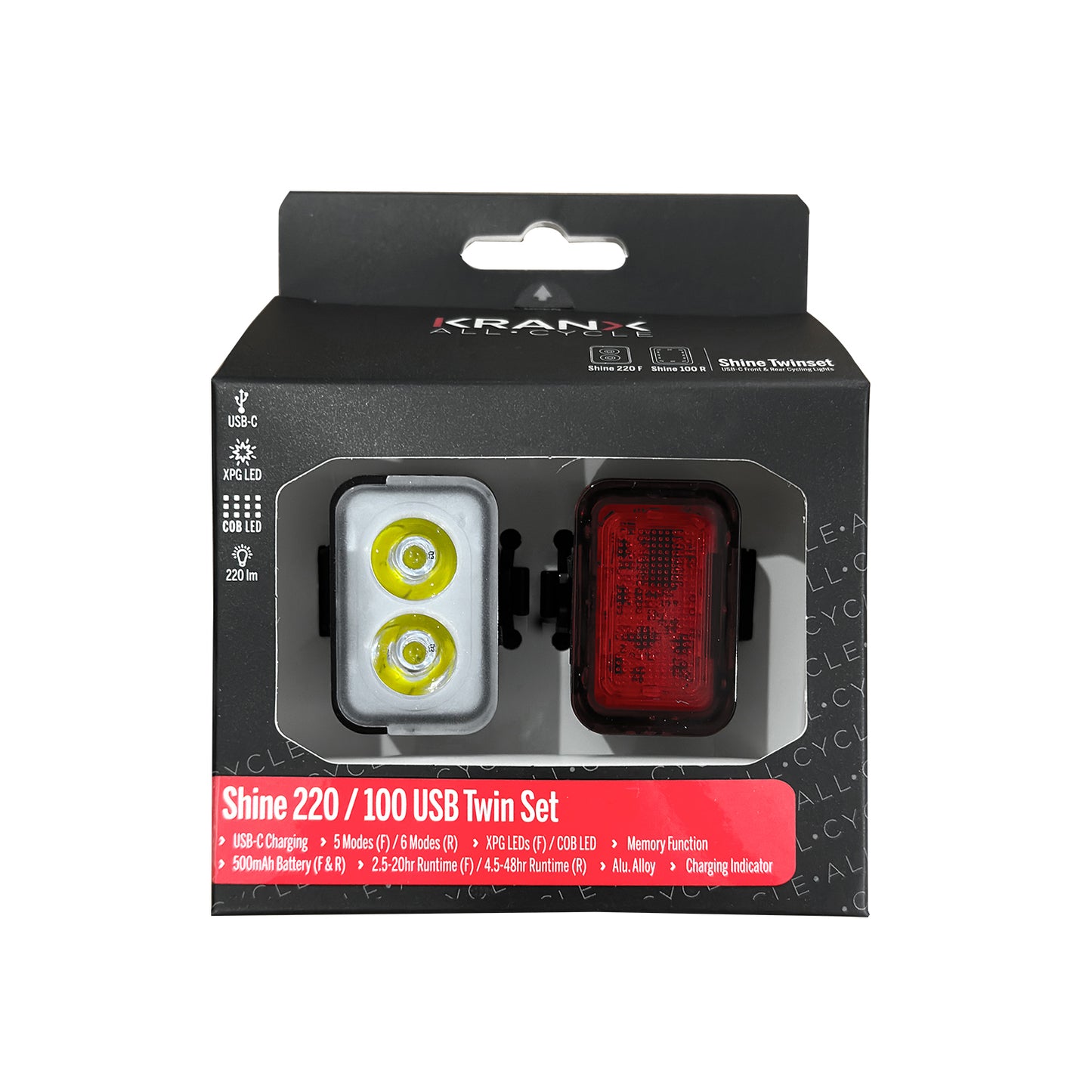 KranX Shine 220 / 100 USB Rechargeable Lightset