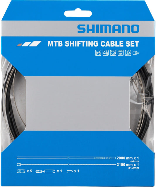 Mtb Gear Cable Set For Rear Only, Stainless Steel Inner, Black Shimano Spares
