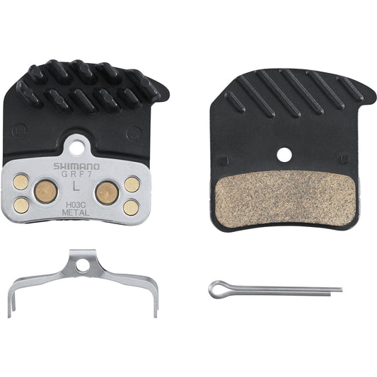 H03C Disc Pads And Spring, Alloy/Stainless Back With Cooling Fins, Metal Sintered