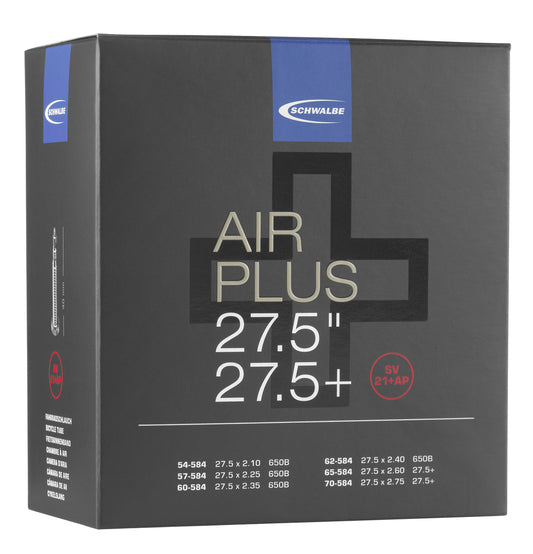 Schwalbe Inner Tube Air Plus SV21+AP 27.5 x 2.10" - 27.5 x 2.75" Presta Valve 40mm