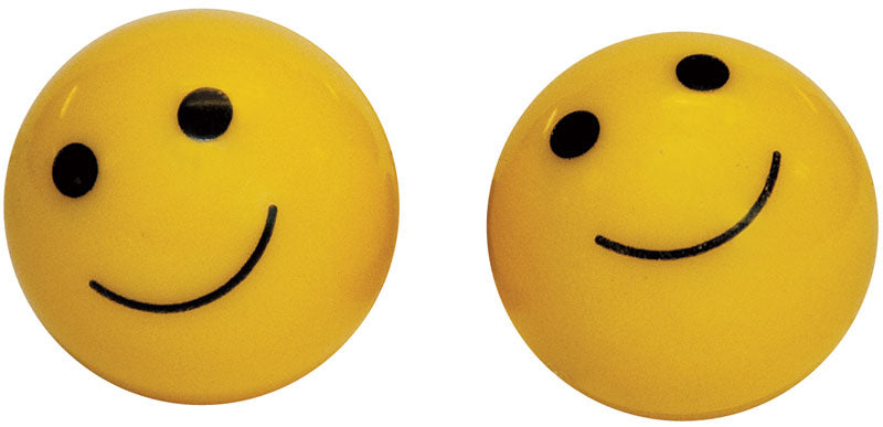 Weldtite Smiley Valve Caps in Yellow (card of 2) - NONE