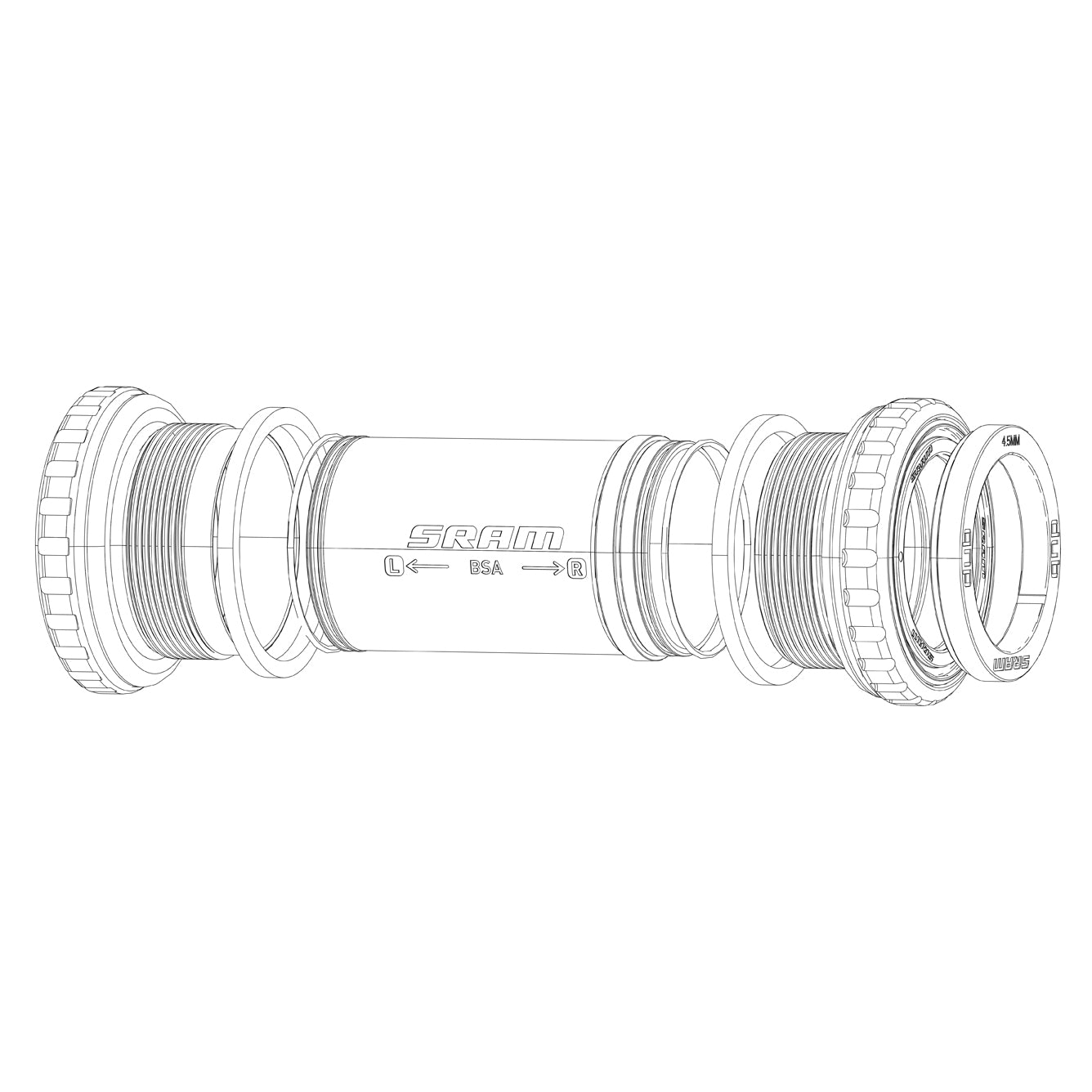 Sram Bottom Bracket Spacer Kit Dub Mtb Wide (qty 4 - Sizes 1x5.0mm, 1x7.5mm And 2x3.0mm):   Sram