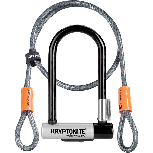 Kryptolok Mini U-lock With 4 Foot Flex And Flexframe Bracket Sold Secure Gold Kryptonite