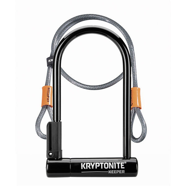 Keeper 12 Standard U-lock With 4 Foot Kryptoflex Cable Sold Secure Silver Kryptonite