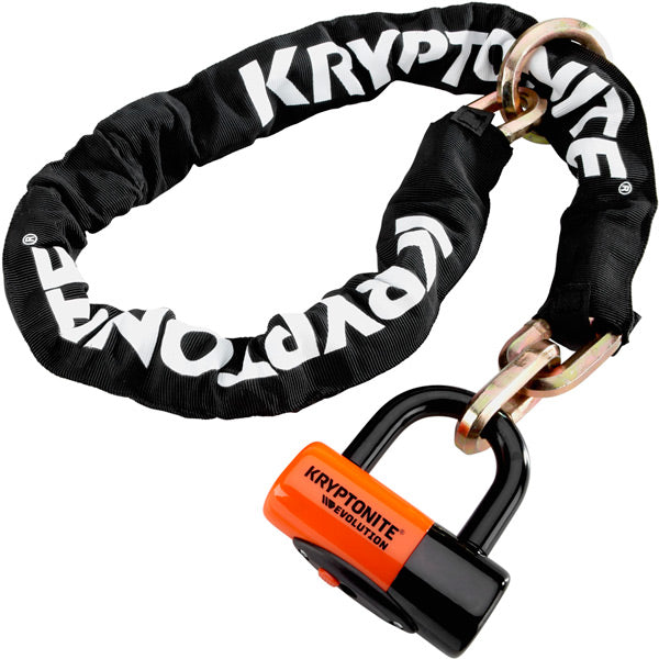 New York Noose (12 Mm / 130 Cm) - With Ev Series 4 Disc Lock Sold Secure Gold Kryptonite