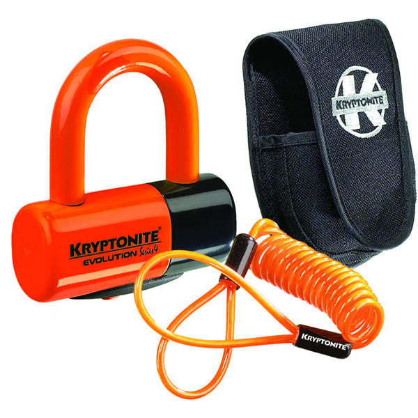 Evolution Disc Lock - Premium Pack - Orange With Pouch And Reminder Cable Kryptonite