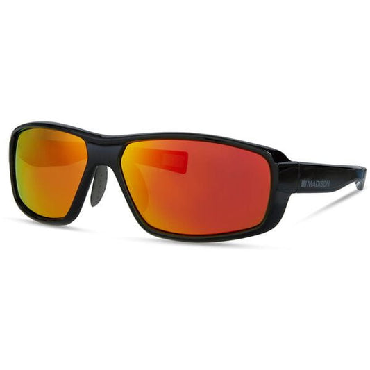 Target Gloss Black Sunglasses - Fire Mirror Lens