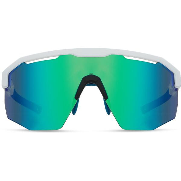 Cipher Sunglasses - gloss white / green mirror lens