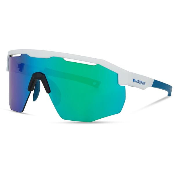 Cipher Sunglasses - gloss white / green mirror lens