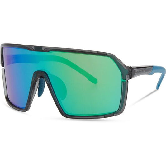 Crypto Sunglasses - crystal gloss smoke / green mirror lens