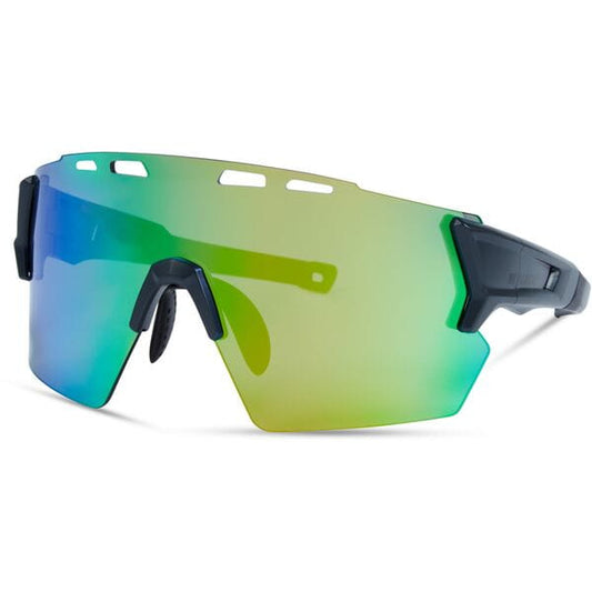 Stealth Sunglasses - matt dark grey / green mirror lens