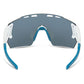 Stealth Gloss White Sunglasses - Blue Mirror Lens