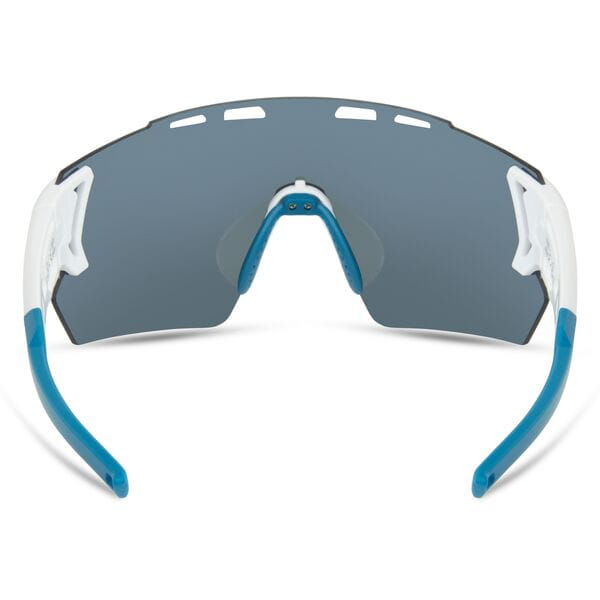 Stealth Gloss White Sunglasses - Blue Mirror Lens