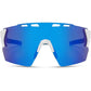Stealth Gloss White Sunglasses - Blue Mirror Lens