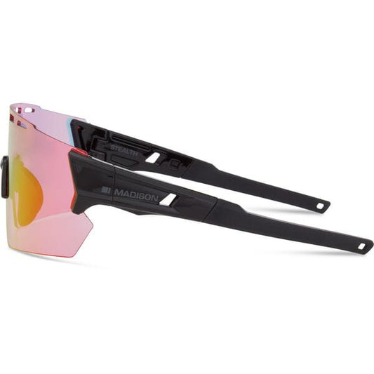 Stealth Sunglasses - 3 Lens pack - gloss black / pink rose mirror