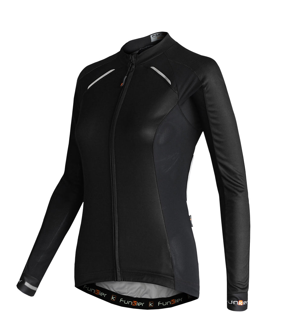 Funkier Odessa Ladies Summer Long Sleeve Jersey in Black