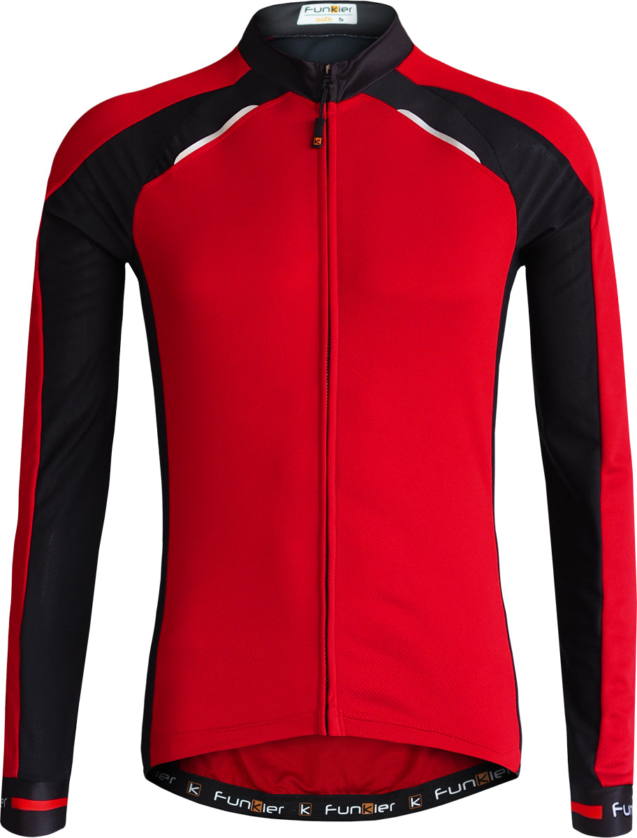 Funkier Talana Gents Active Long Sleeve Jersey in Red/Black (J-730-LW) Small