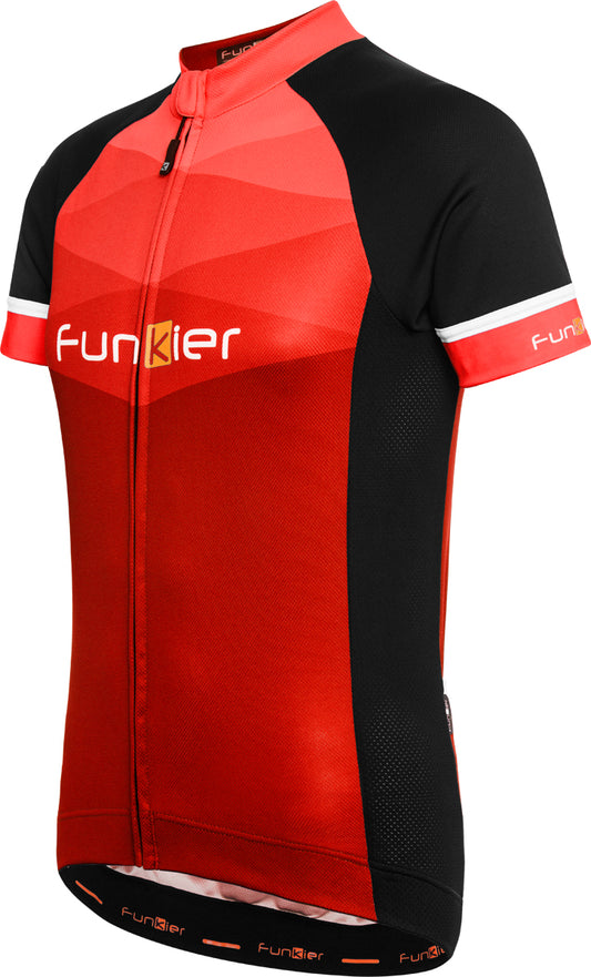 Funkier Rideline Gents Short Sleeve Jersey in Red/Black Small