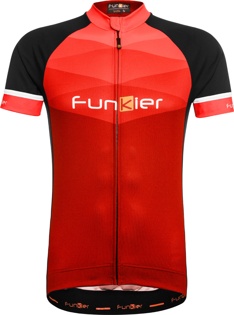 Funkier Rideline Gents Short Sleeve Jersey in Red/Black Small