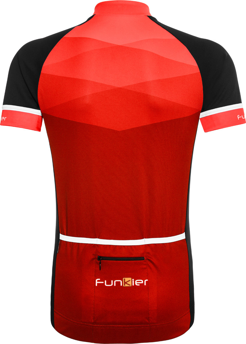 Funkier Rideline Gents Short Sleeve Jersey in Red/Black Small