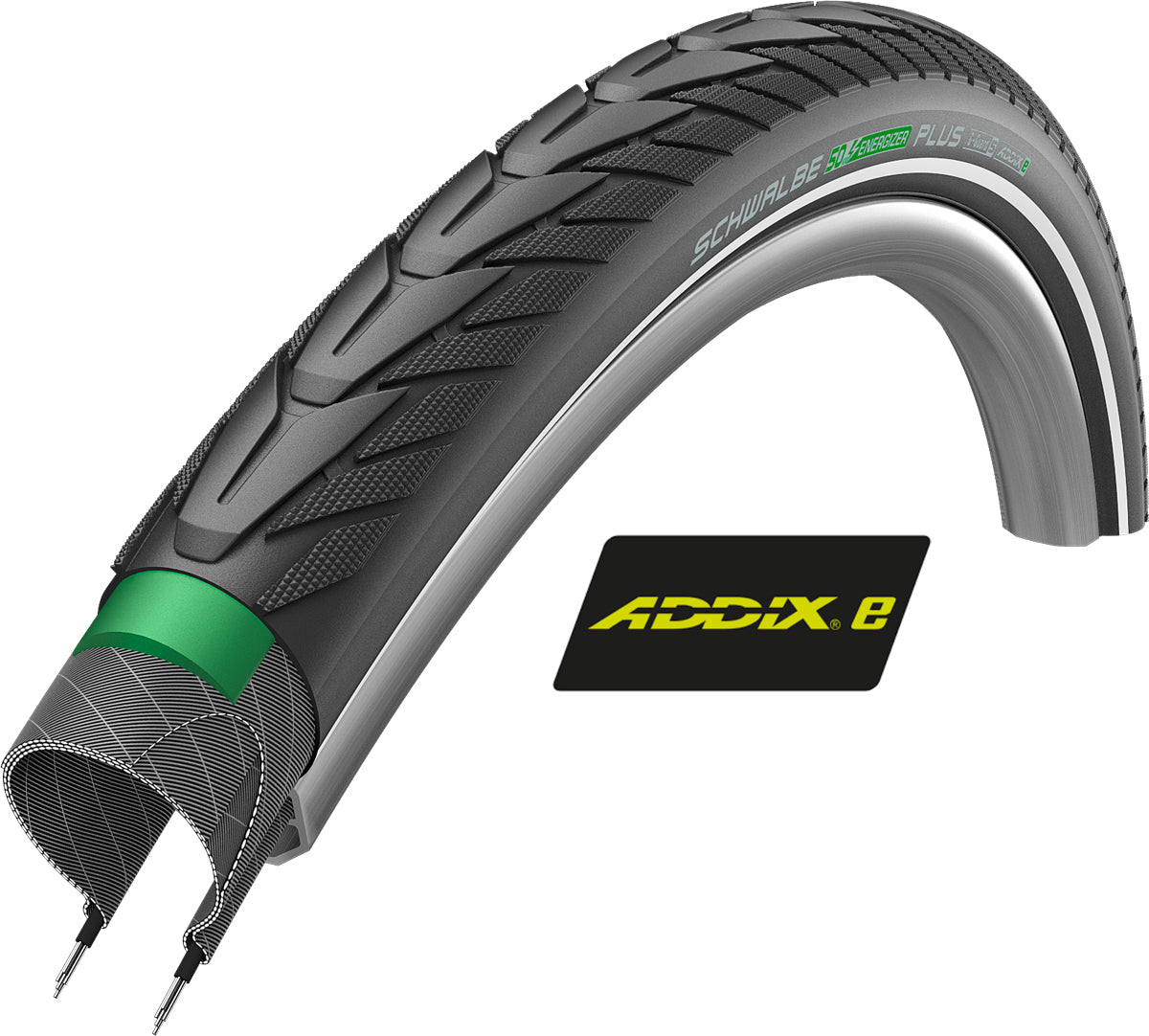 Schwalbe Addix-e Energizer Plus Greenguard Energizer Compound In Black/Reflex (Wired)
