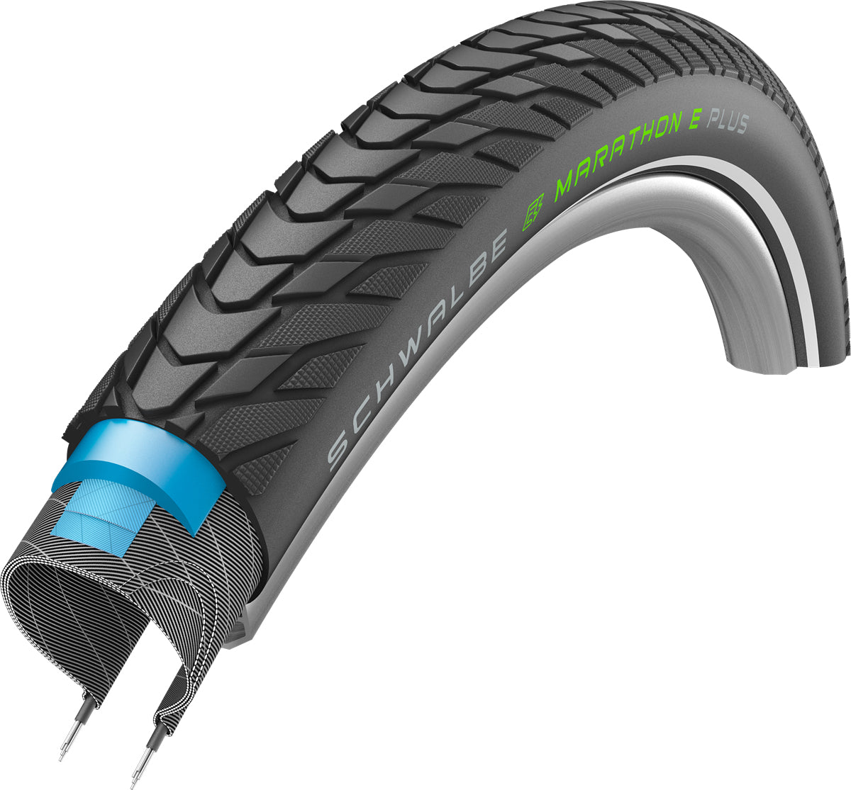 Schwalbe Marathon E-plus Addix-e Performance Smart Dualguard Tyre In Black (Wired)