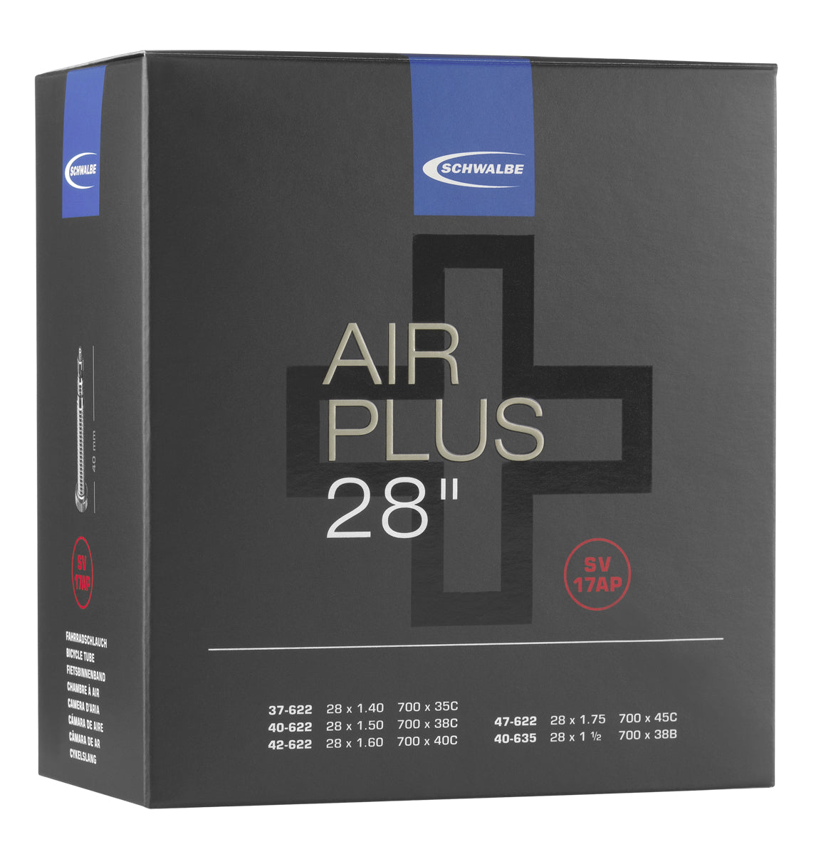 Schwalbe Air Plus Sv17ap 700 X 35mm - 700 X 45mm Presta Valve 40mm