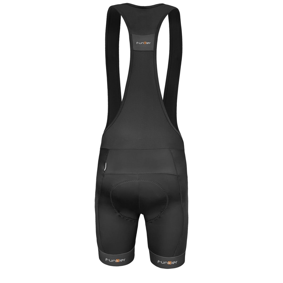 Funkier Apex-Pro Gel II 15-Panel Gel Bib Shorts in Black