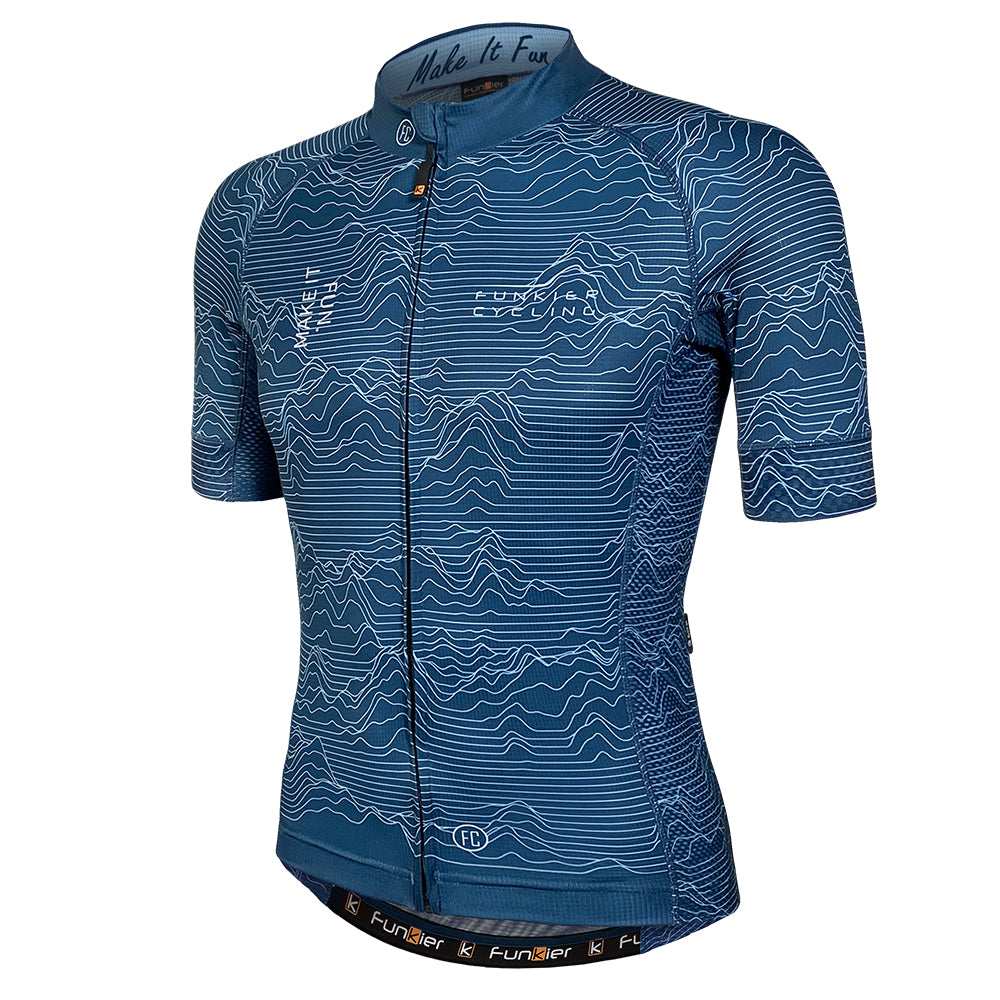 Funkier Mirano Gents Pro Short Sleeve Jersey in Blue