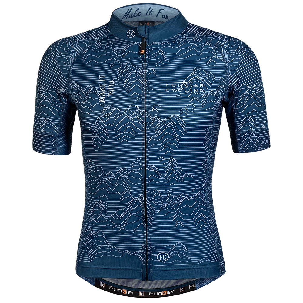 Funkier Mirano Gents Pro Short Sleeve Jersey in Blue