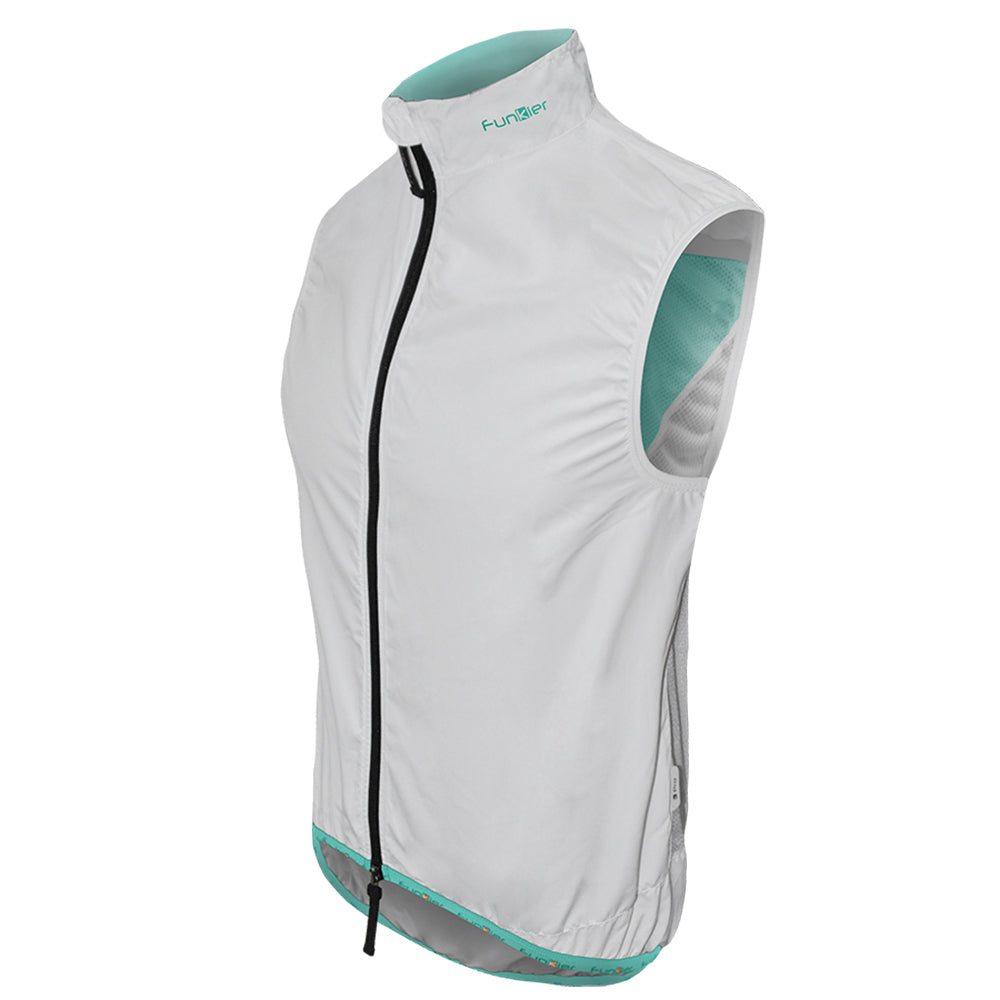 Funkier Windbloc Ladies Pro Gilet in White/Mint