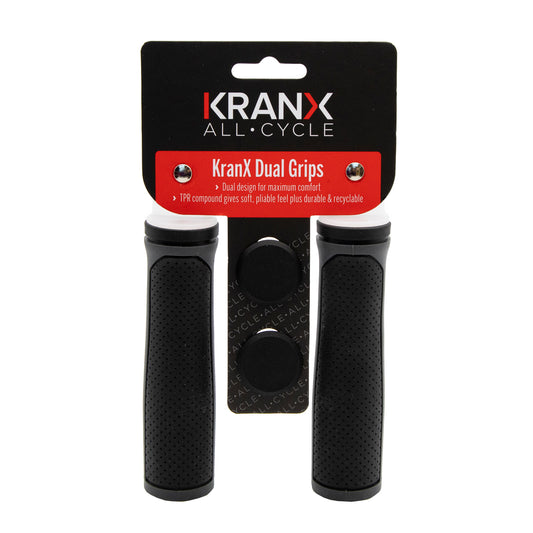 KranX Dual Handlebar Grips in Black/Grey