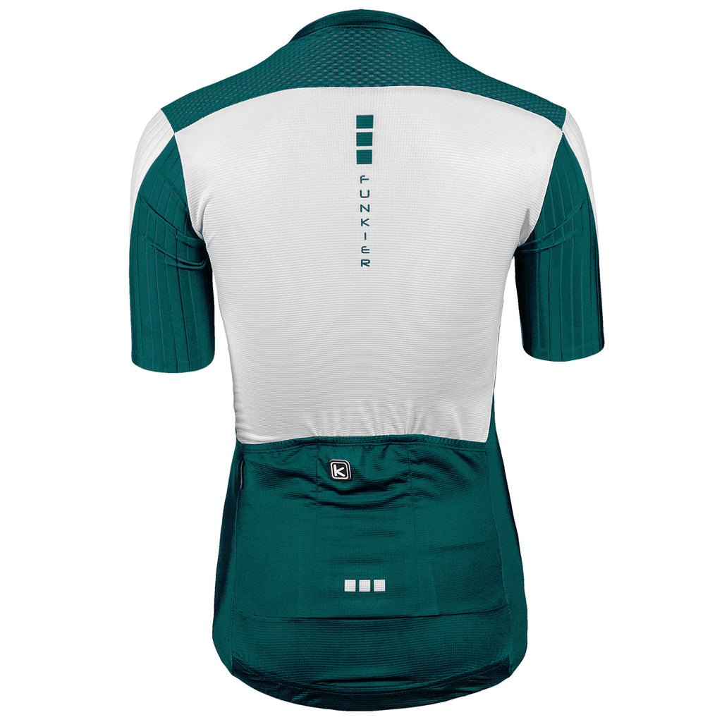 Funkier Ixara Gents Short Sleeve Elite Jersey in Teal/White