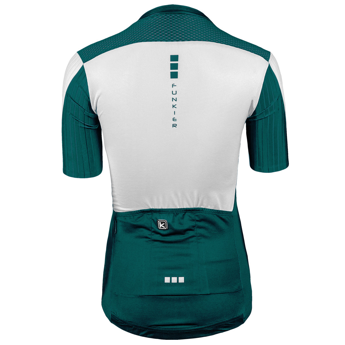 Funkier Ixara Gents Short Sleeve Elite Jersey in Teal/White
