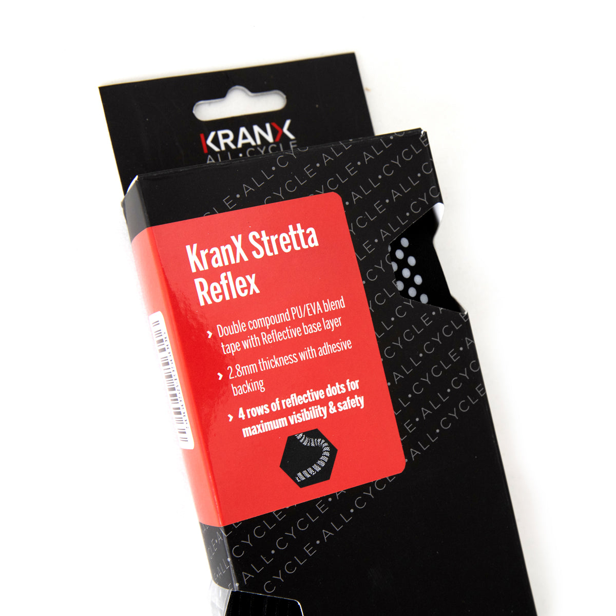 KranX Stretta Reflex Handlebar Tape in Black/Reflex