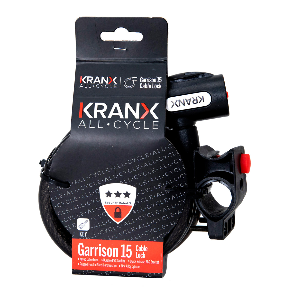 KranX Garrison 15mm x 1800mm Key Cable Lock