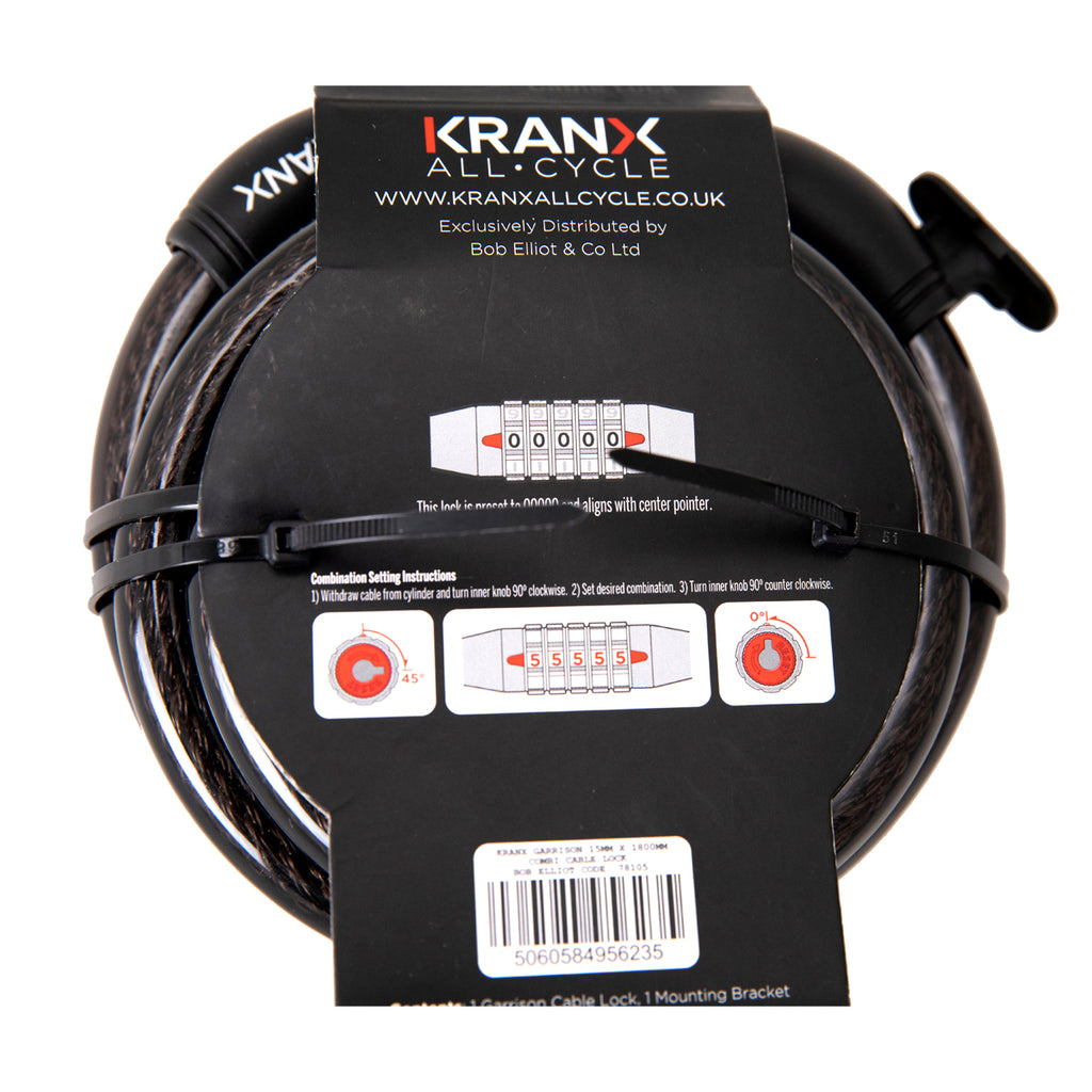 KranX Garrison 15mm x 1800mm Combination Cable Lock
