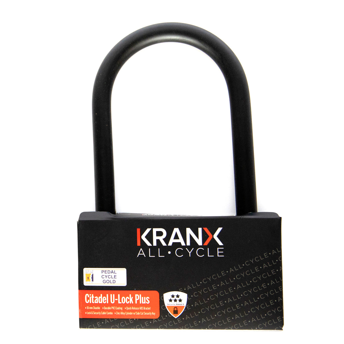 KranX Citadel 16mm 270mm U-Lock. GOLD Sold Secure