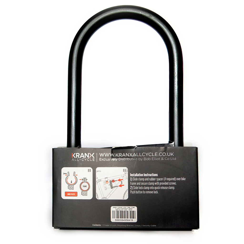 KranX Citadel 16mm 270mm U-Lock. GOLD Sold Secure