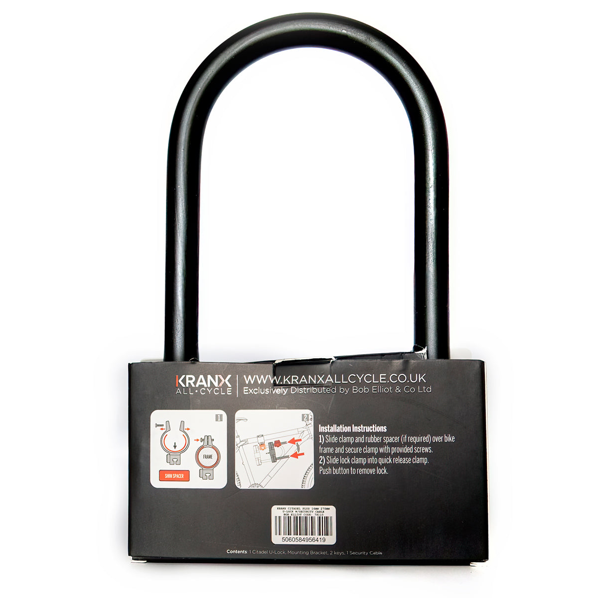 KranX Citadel 16mm 270mm U-Lock. GOLD Sold Secure